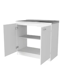 Fm Furniture Napoles Utility Sink with Built-In Storage and Work Surface, Ideal for Food Prep, Organization, Extra Counter Space