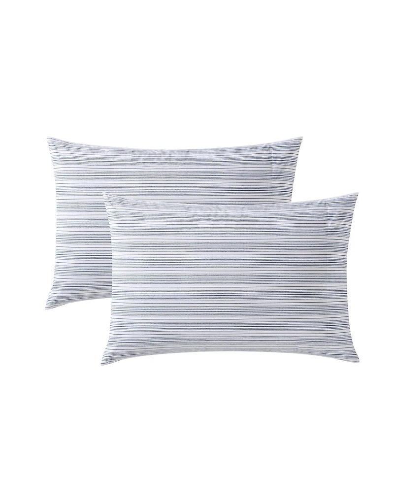 Nautica Beaux Stripe Cotton Percale Pillowcase Pair, Standard