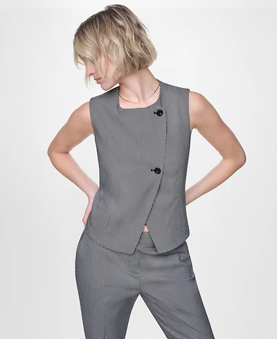 Dkny Petite Sleeveless Asymmetrical Vest