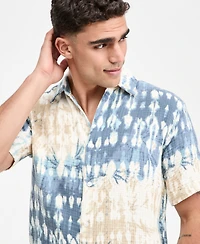 Sun + Stone Men's Maverick Dye Effect Short-Sleeve Shirt, Macy's Exclusive
