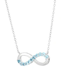 Macy's Swiss Blue Topaz (1/2 ct. t.w.) Infinity Pendant Necklace in Sterling Silver
