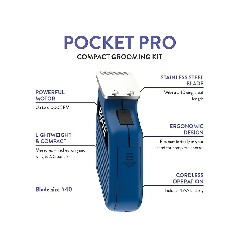 Wahl Professional Animal Pocket Pro Equine Compact Horse Trimmer and Grooming Kit