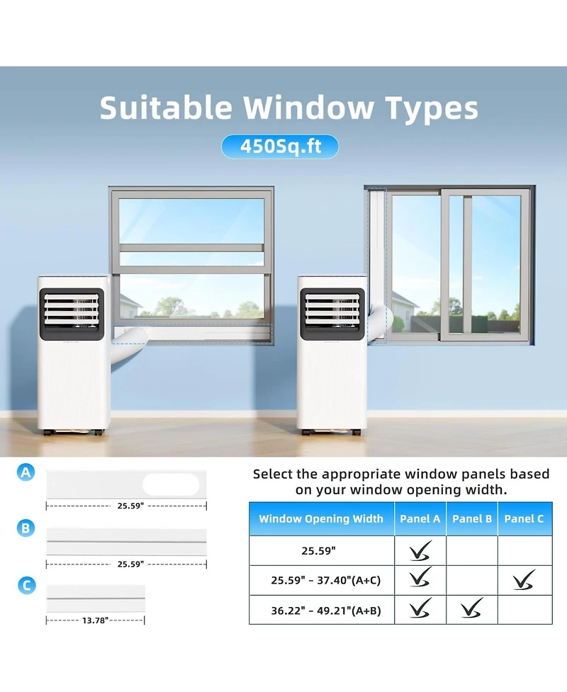 Cowsar 8000 Btu Portable Air Conditioner, 5-in-1 Ac Unit