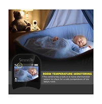 SereneLife Video Baby Monitor Dual System w/ Temperature Thermometer Sleep Camera, Dedicated 2" Digital Color Screen