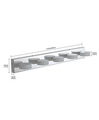 Busdays Modern 5 Light Led Vanity Light Fixture Chrome Finish with Acrylic Shades Dimmable Bathroom Wall Sconce for Mirror Shower Decor