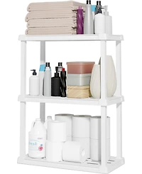 Iris Usa 3-Tier Light Duty Plastic Shelf 150lb Capacity, Medium Modular Shelving Unit Storage Organizer