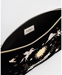 Fable England Women's Celestial Velvet Embroidered Pouch