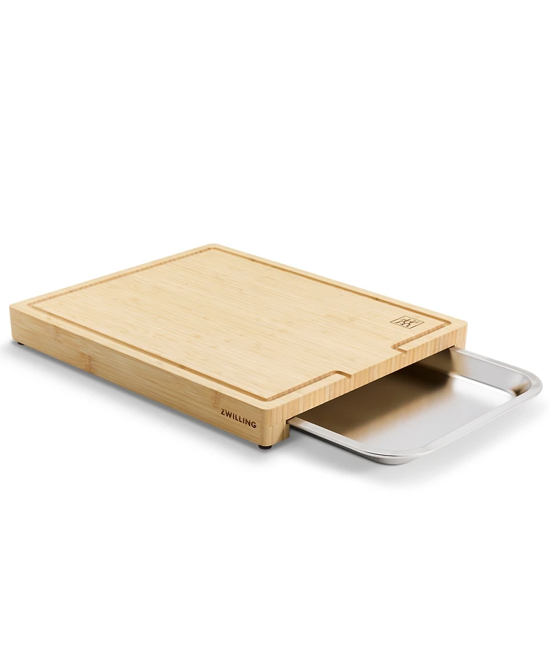 Zwilling Bamboo Cutting Board With Tray 17" x 14"