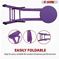 5 Core Guitar Stool 3.15" Padded Chair Foldable Heavy Duty Music Seat Built in Foot Rest Guitar Stand
