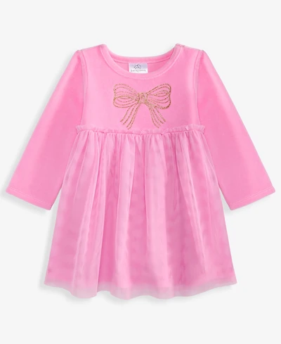 First Impressions Baby Girls' 0M-24M Bow Velour Dress, Macy's Exclusive