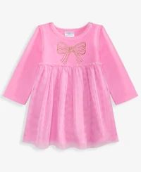 First Impressions Baby Girls' 0M-24M Bow Velour Dress, Macy's Exclusive