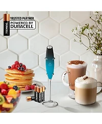 Zulay Kitchen Handheld Milk Frother Wand Drink Mixer for Coffee (4 Duracell Batteries Included
