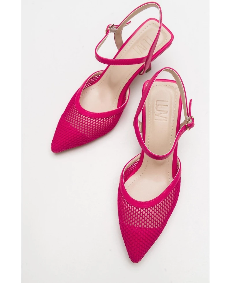 Prologue Shoes Women's Chic Mesh Pointed Toe Pump