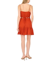 1.state Women's Sweetheart Neck Sleeveless Mini Linen Dress