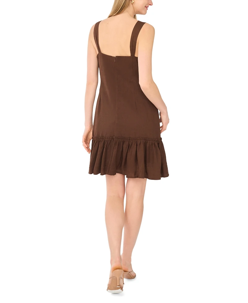 1.state Women's Mini V-Neck Sleeveless Tiered Ruffle Dress