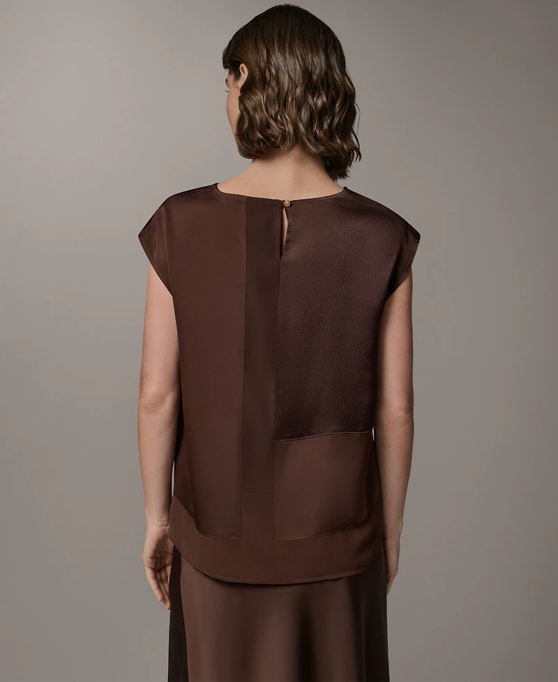 Donna Karan New York Petite Crewneck Sleeveless Blouse