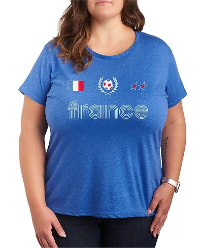 Hybrid Apparel Plus France Soccer Jersey Graphic T-Shirt