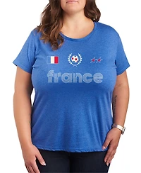 Hybrid Apparel Plus France Soccer Jersey Graphic T-Shirt