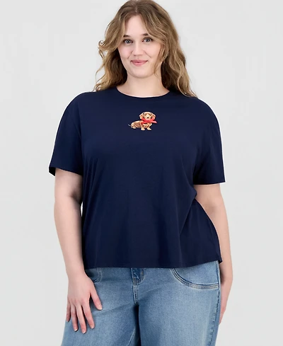 Rebellious One Trendy Plus Size Dachshund Bow Graphic T-Shirt