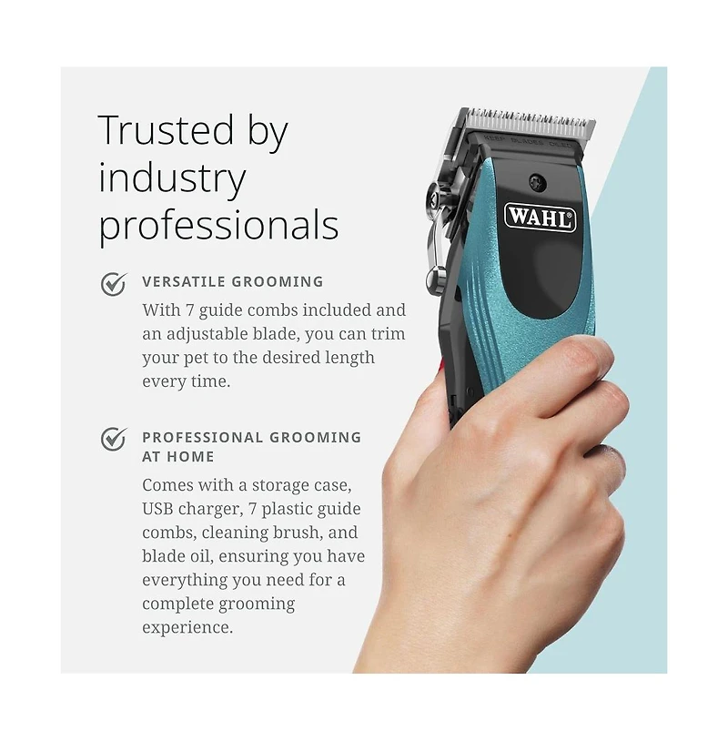 Wahl Pro Animal Groom Lite Pet Clipper Cordless and Usb Charging