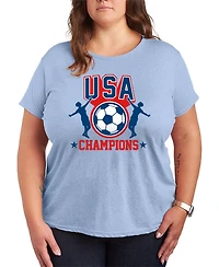 Hybrid Apparel Plus Usa Soccer Champions Graphic T-Shirt