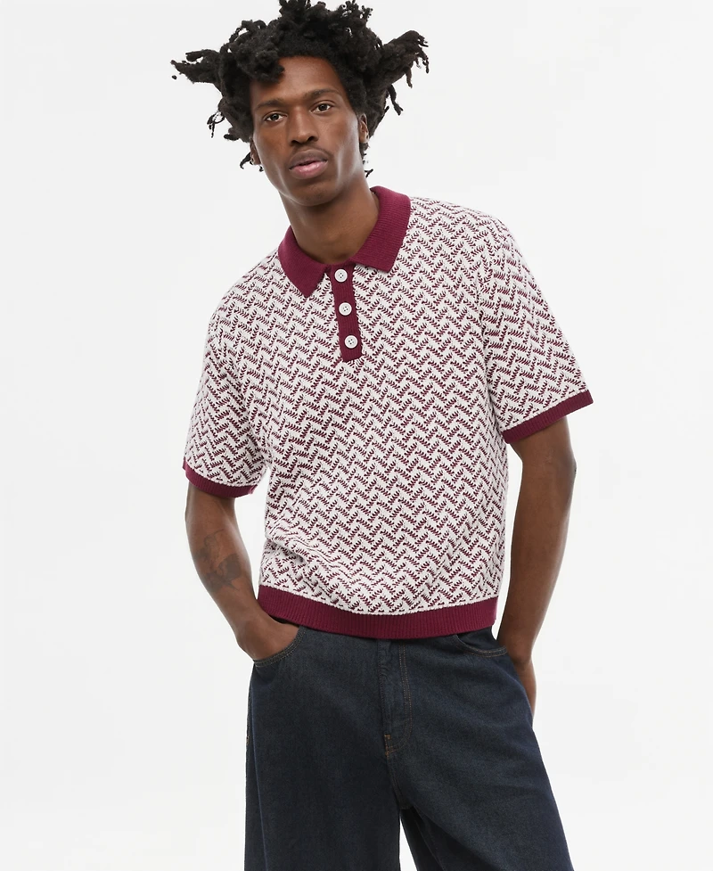 Mode of One Men's Leo Short-Sleeve Polo Sweater, Macy's Exclusive