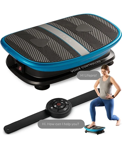 Lifepro Voice Controlled Vibration Plate – Whole Body Vibration Platform with Curved Ergonomic Design – Supports Lymphatic Drainage, Mus