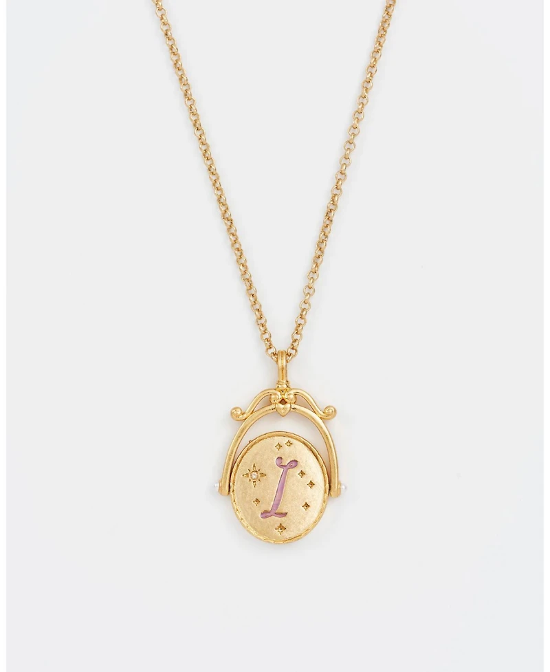 Fable England I Initial Iris Spinner Chain Necklace