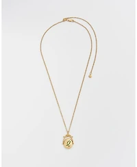 Fable England Women's Q Initial Queen Annes Lace Gold Spinner Chain Necklace