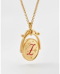 Fable England Z Initial Zigzag Clover Spinner Chain Necklace