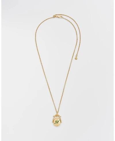 Fable England M Initial Magnolia Spinner Chain Necklace