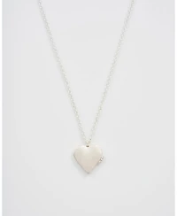 Fable England Silver Forget Me Not Heart Locket Necklace