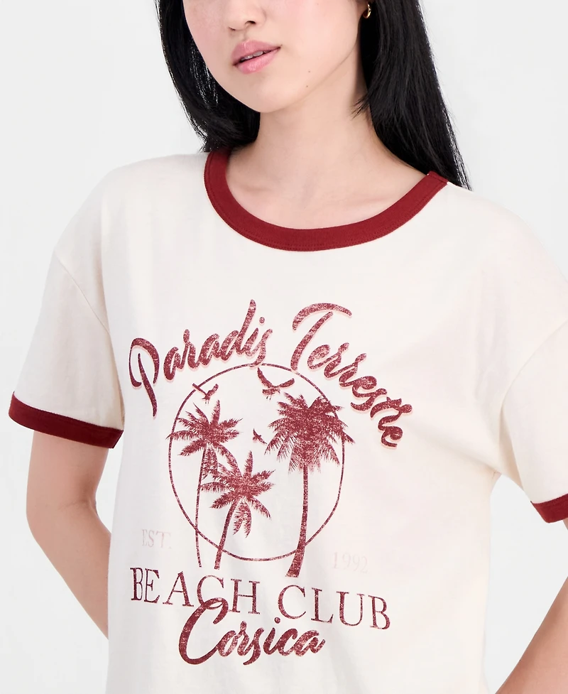 And Now This Women's Paradis Terrestre Ringer Tee, Macy's Exclusive
