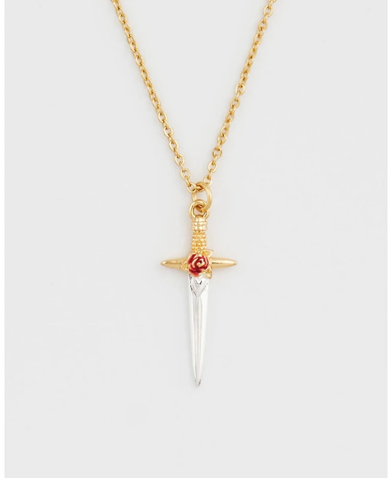 Fable England Gold Rose and Dagger Necklace