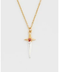 Fable England Gold Rose and Dagger Necklace
