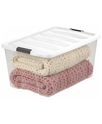 Iris Usa 94 Qt Stackable Plastic Storage Bins with Lids, 4Pk
