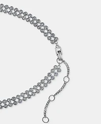 Givenchy Pave Double Row Lariat Necklace, 16" + 3" extender