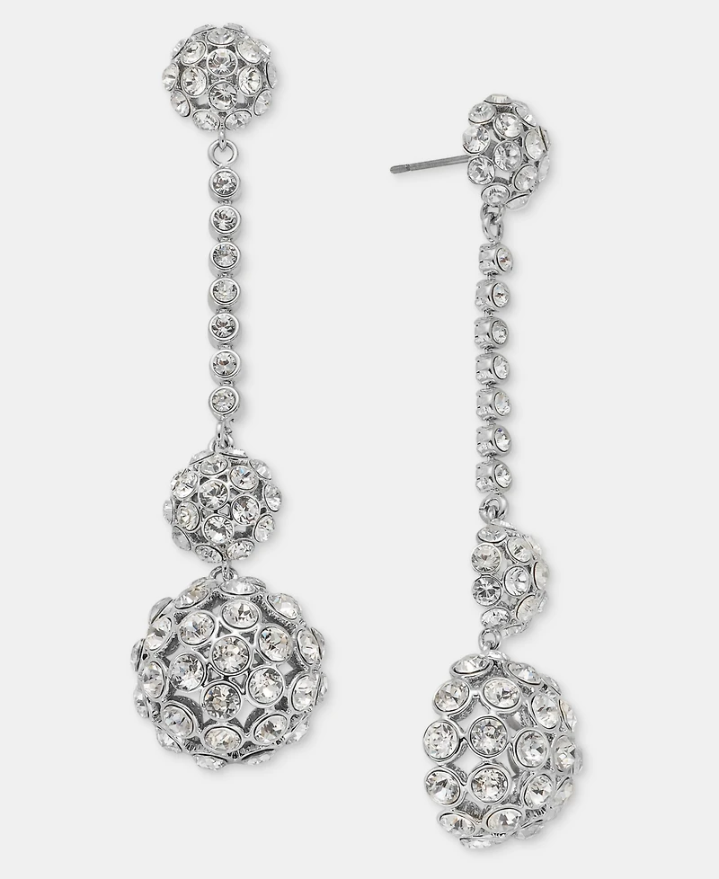 Givenchy Pave Cluster Linear Drop Earrings