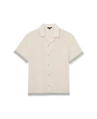 Reiss Men's Aliso Crochet Tape Cuban Shirt