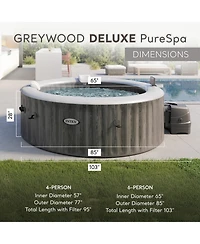 Intex PureSpa Plus 6 Person Portable Inflatable Round Hot Tub Spa with 170 Jets
