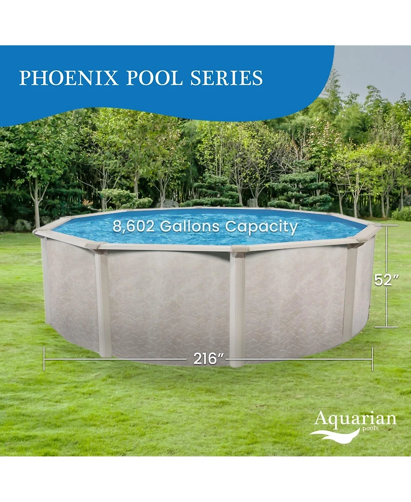 Aquarian Phoenix 18'x52" Round Steel Frame Above Ground Swimming Pool w/o Liner