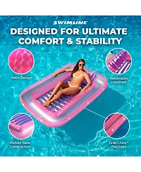 Swimline Classic Edition Inflatable Suntan Tub Floating Pool Hybrid Lounge, Pink