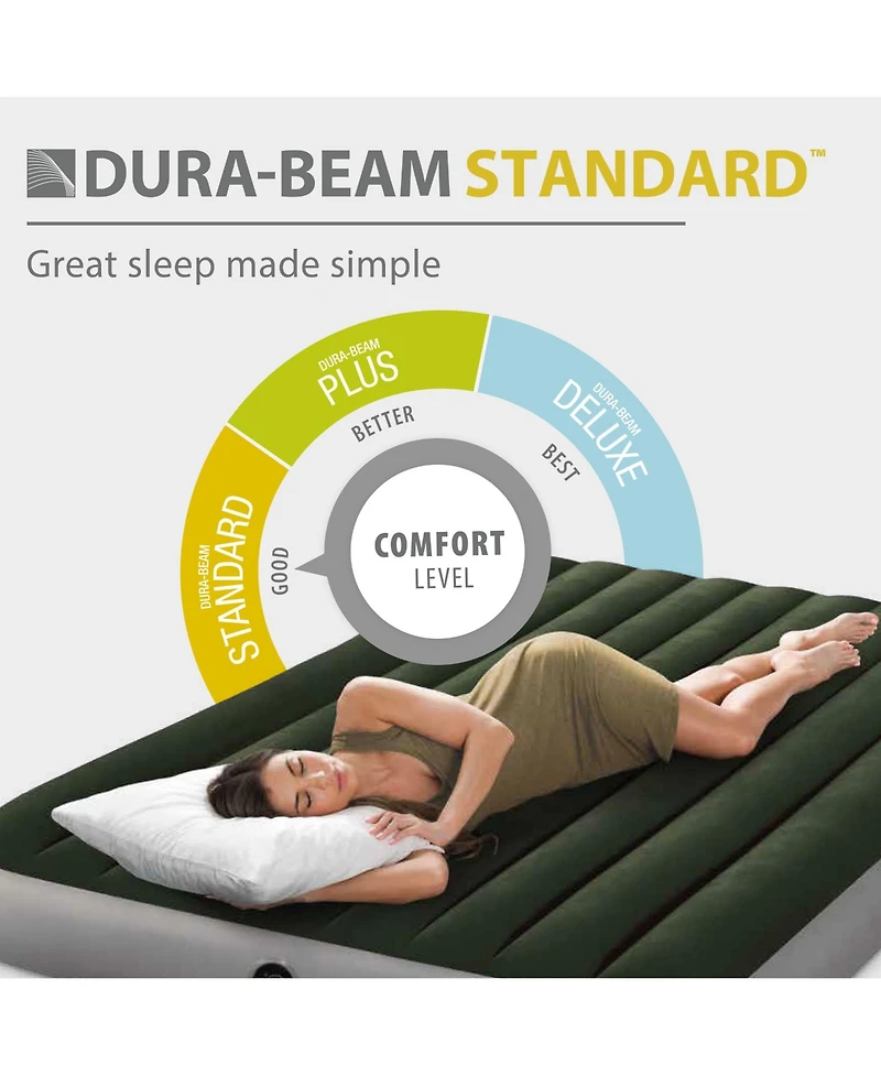 Intex 64109E Dura-Beam Standard Series Prestige Downy Inflatable Airbed, Queen