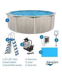 Aquarian Phoenix 21' x 52" Steel Frame Above Ground Swimming Pool Kit with Pump