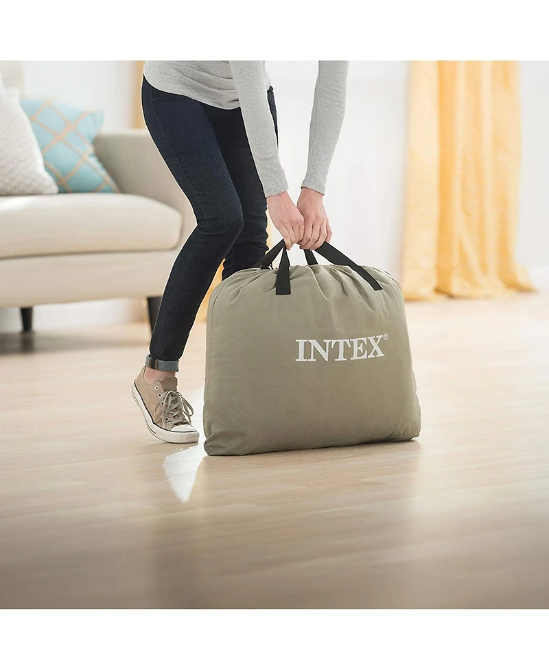 Intex Dura Beam Deluxe Pillow Raised Air Mattress w/ Built In Pump, Twin, 2 Pack