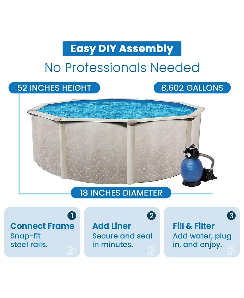 Aquarian Phoenix 18ft x 52in Above Ground Pool w/ Filter, Ladder, Liner, Skimmer