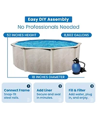 Aquarian Phoenix 18ft x 52in Above Ground Pool w/ Filter, Ladder, Liner, Skimmer