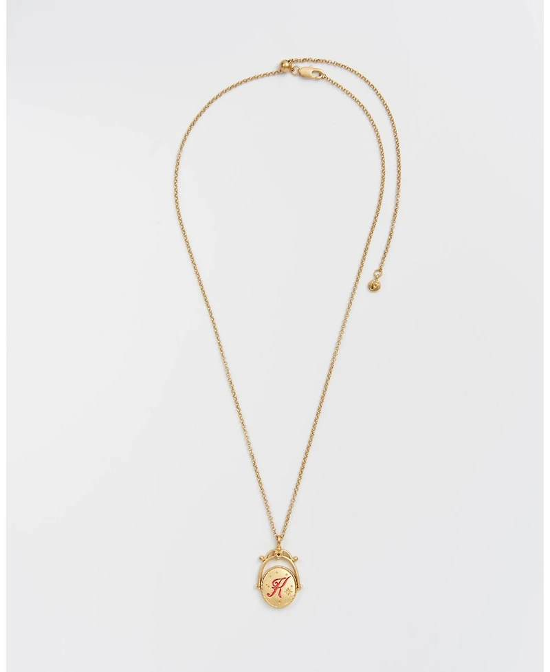 Fable England K Initial Kalmia Gold Spinner Chain Necklace
