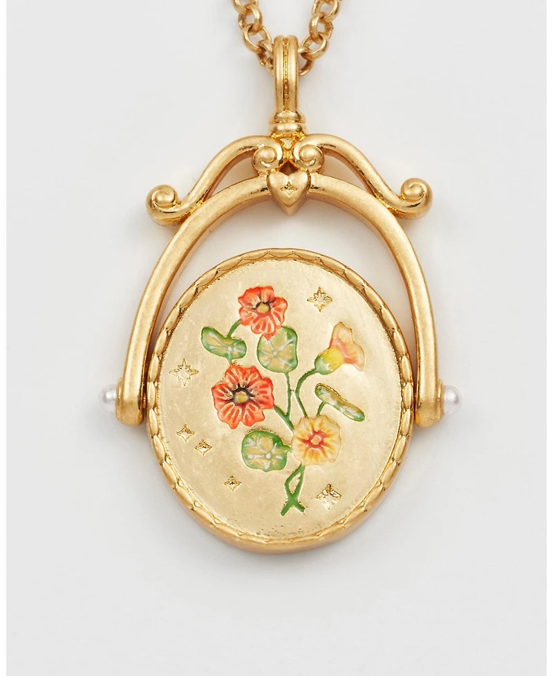 Fable England N Initial Nasturtium Gold Spinner Chain Necklace