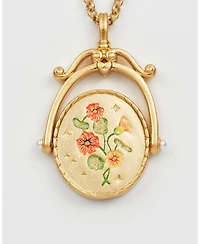 Fable England N Initial Nasturtium Gold Spinner Chain Necklace